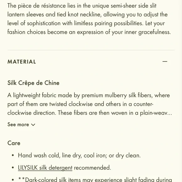 LilySilk Side Slit Lantern Sleeve Silk Blouse in Pistachio - Picture 7 of 9